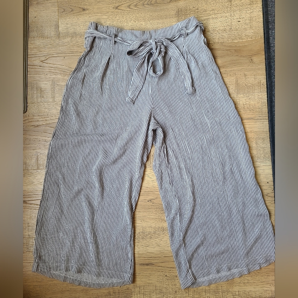 Potter's Pot blue and white bag waist cropped pants Size medium